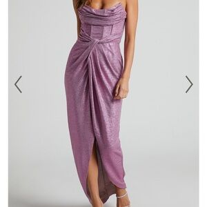 SHOWPO ADRIE MIDI DRESS - STRAPLESS CORSET BODICE DRESS